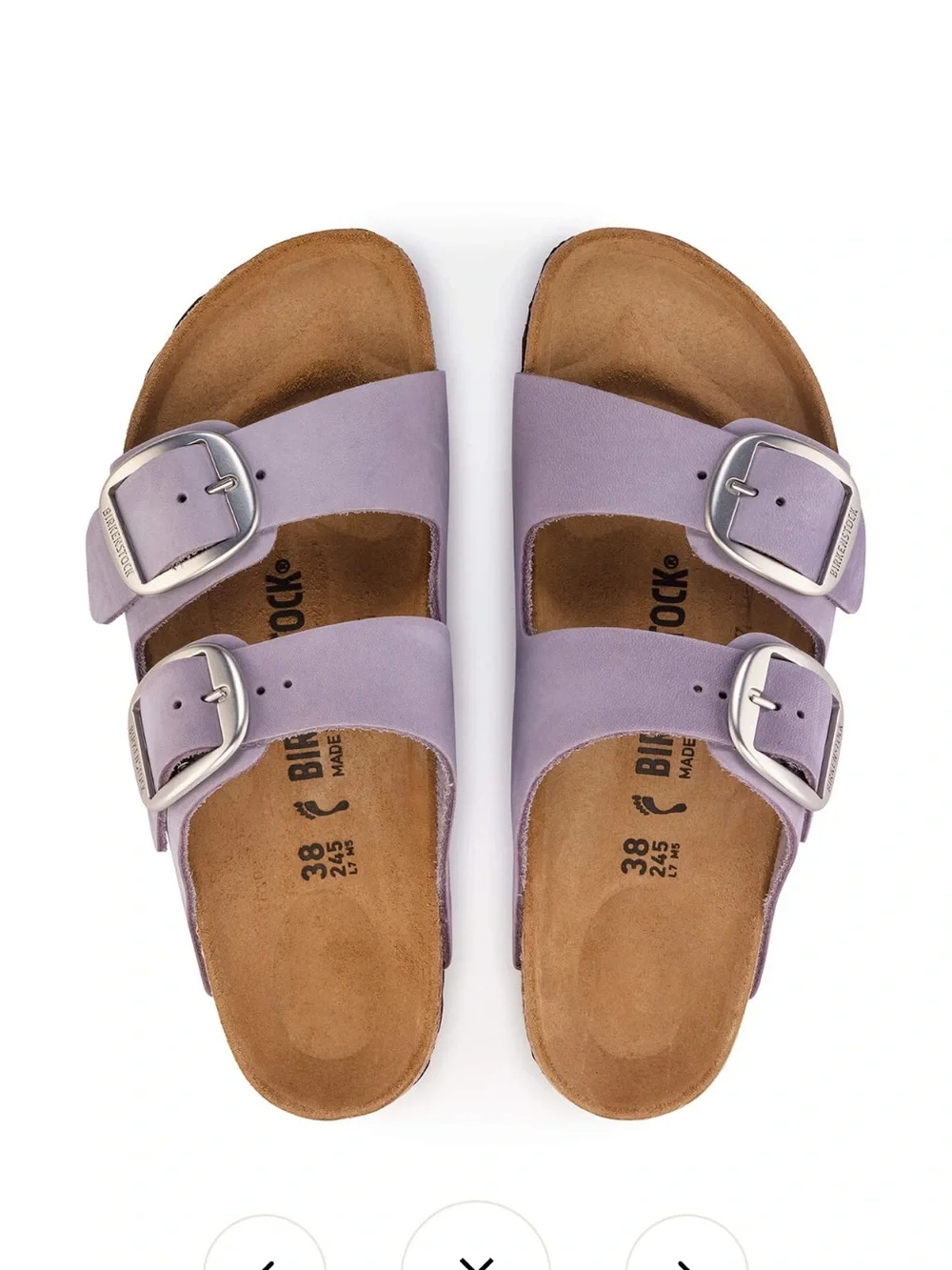 Lilac Birkenstock Purple Fog Barely worn Arizona Big Buckle 38 Ladies 7